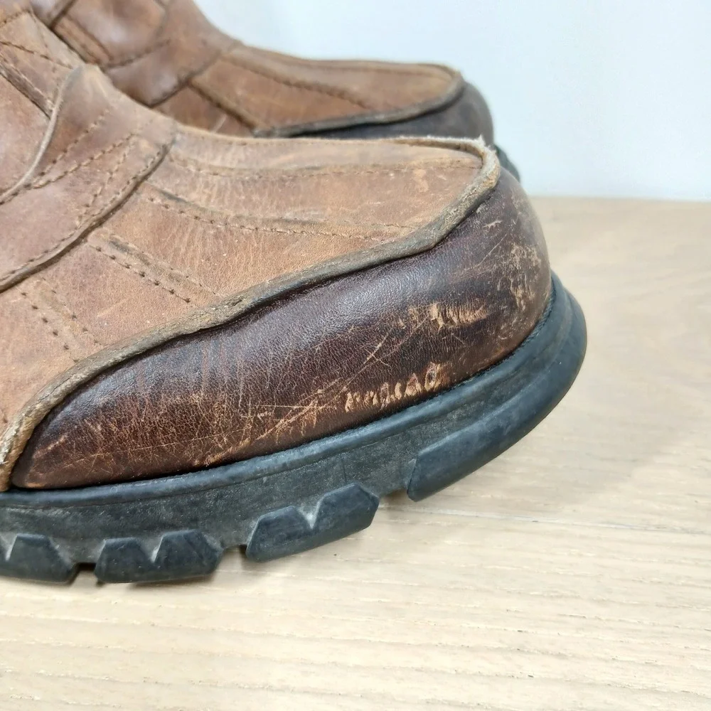 Polo Sport Ralph Lauren Boots Mens 9.5 Brown Leather Vintage Moto Workwear